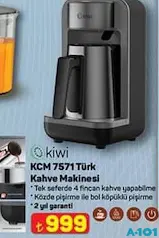 KİWİ KCM 7571 TÜRK KAHVE MAKİNESİ fiyat ve kampanya bilgisi